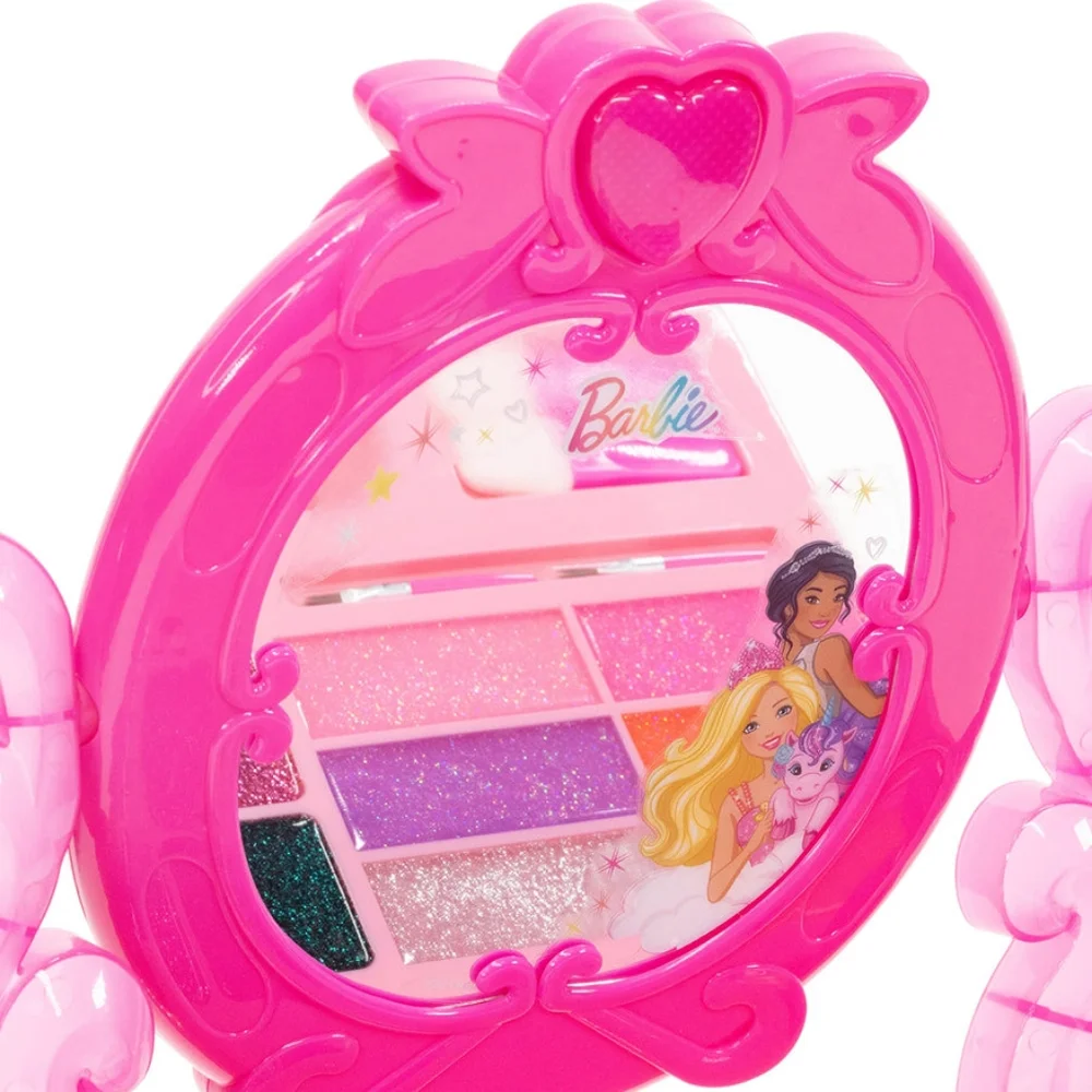 Barbie Cosmetic Vanity Mirror Makeup Set Lights Up Music